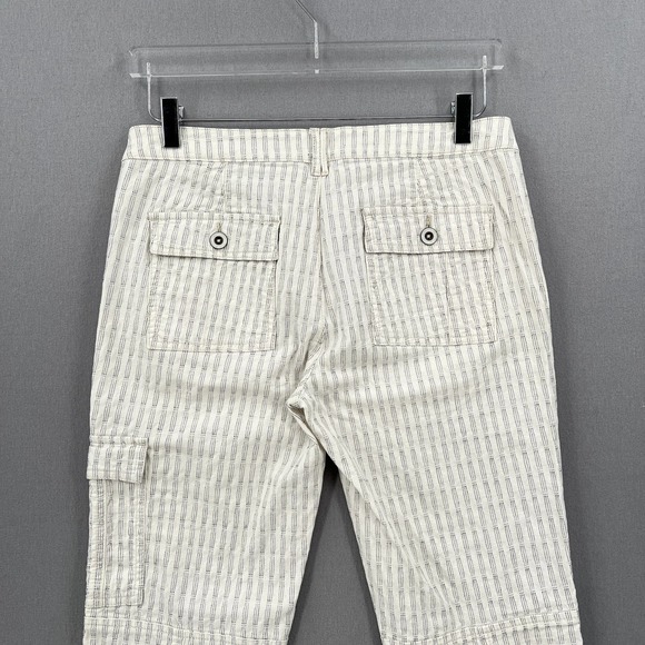 ANTHROPOLOGIE HEI HEI Pants Womens 4 Off White Cotton Striped Pant Wander Cargo - Picture 5 of 13